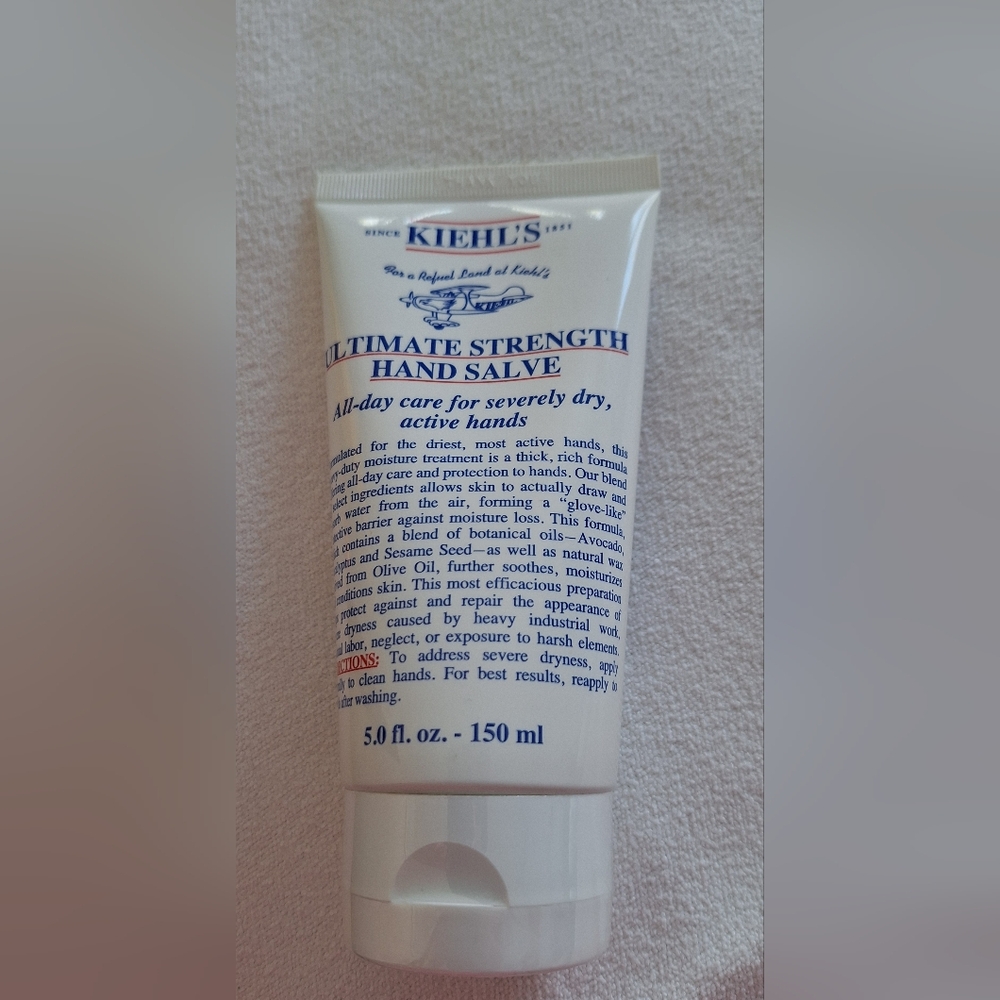 Kiehl's Ultimate Strength Hand Salve - White with Blue and Red Text